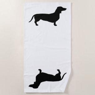 Dachshund Kurzhaar - Silhouette 1 Strandtuch