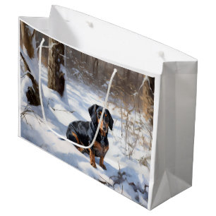Dachshund Lass es schneien Weihnachten Große Geschenktüte