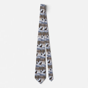 Dachshund Lass es schneien Weihnachten Krawatte