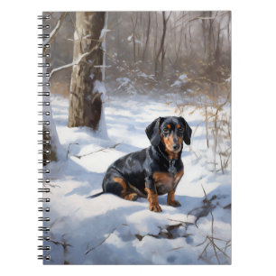 Dachshund Lass es schneien Weihnachten Notizblock