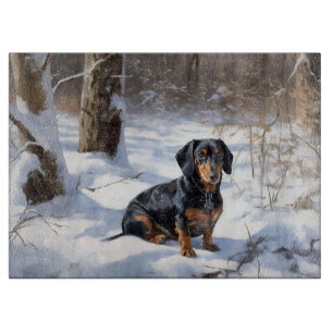 Dachshund Lass es schneien Weihnachten Schneidebrett