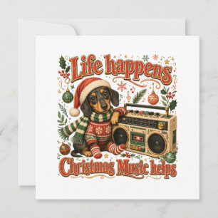 Dachshund Leben passiert Weihnachtsmusik hilft Einladung