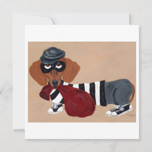 Dachshund Leckerli Dieb Einbrecher Feiertagskarte