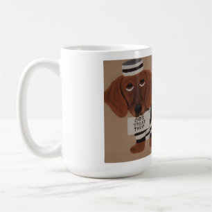 Dachshund Leckerli Dieb Knastvogel Kaffeetasse