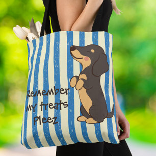 Dachshund Leckerlis Blaue Streifen-Typografie