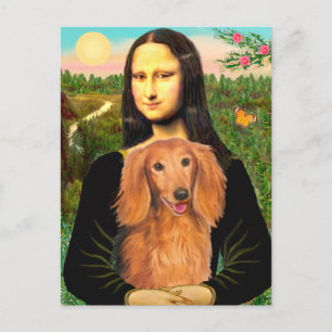 Dachshund (LHSable) - Mona Lisa Postkarte