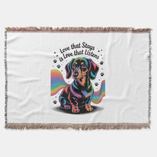 Dachshund-Liebe, die bleibt, ist Liebe, die zuhört Decke