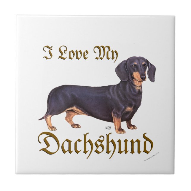 Dachshund Liebe Fliese (Vorderseite)