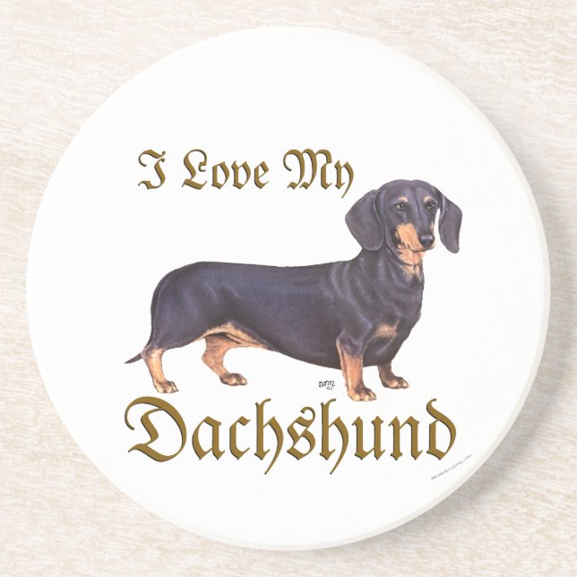 Dachshund Liebe Getränkeuntersetzer (Vorne)