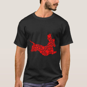 Dachshund Liebe Hunde Mama Weiblich Damen Valentin T-Shirt