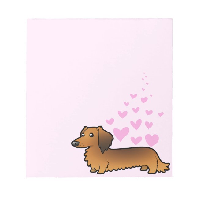 Dachshund Liebe (Langhaar) Notizblock (Vorderseite)