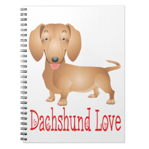 Dachshund Liebe Tan Welpenhund Cartoon Notizblock