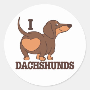 Dachshund Liebes Hund Aufkleber