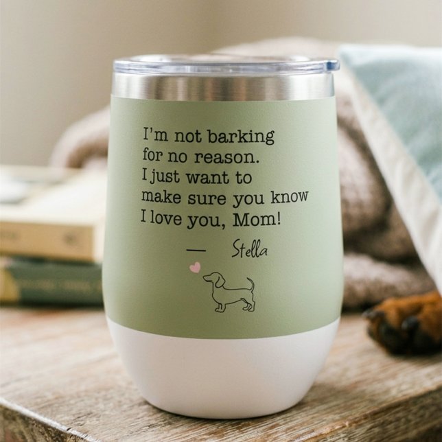Dachshund-Liebesbotschaft Personalisiert Sagegrün (Von Creator hochgeladen)
