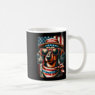Dachshund Liebhaber AAAmerikanische Flagge Patriot Kaffeetasse