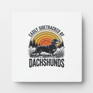 Dachshund Liebhaber-Shirt Leicht Abgelenkt Retro-K Fotoplatte