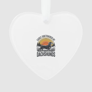 Dachshund Liebhaber-Shirt Leicht Abgelenkt Retro-K Ornament