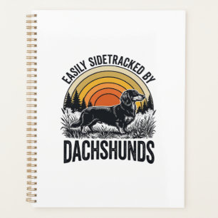 Dachshund Liebhaber-Shirt Leicht Abgelenkt Retro-K Planer