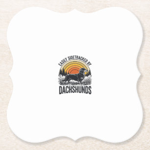 Dachshund Liebhaber-Shirt Leicht Abgelenkt Retro-K Untersetzer