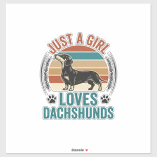 Dachshund-Liebhaber-Shirt Vintage-Sonnenuntergang- Aufkleber