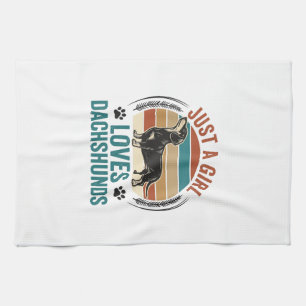 Dachshund-Liebhaber-Shirt Vintage-Sonnenuntergang- Geschirrtuch