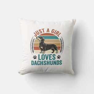 Dachshund-Liebhaber-Shirt Vintage-Sonnenuntergang- Kissen