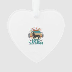 Dachshund-Liebhaber-Shirt Vintage-Sonnenuntergang- Ornament
