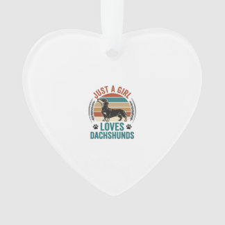 Dachshund-Liebhaber-Shirt Vintage-Sonnenuntergang- Ornament