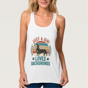 Dachshund-Liebhaber-Shirt Vintage-Sonnenuntergang- Tank Top