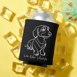Dachshund-Linienkunst - Low Rider Lifestyle Dosenkühler