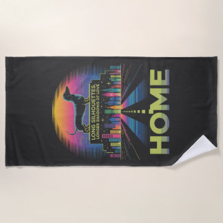 Dachshund Long Silhouettes, Longer Shadows Of Love Strandtuch