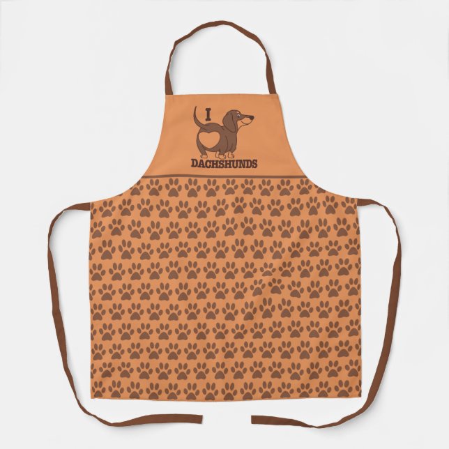 Dachshund Love Dog Apron Schürze (Vorderseite)