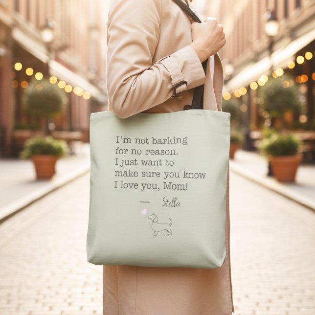 Dachshund Love Message Personalized Sage Green (Von Creator hochgeladen)