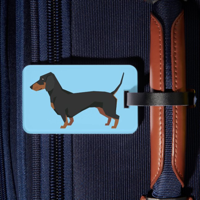 Dachshund Luggage Tag Gepäckanhänger (Rückseite Insitu 2)