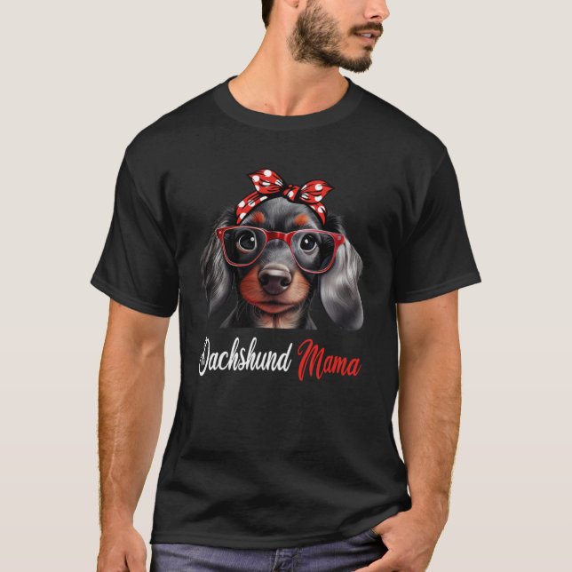 Dachshund Mama Dog Mom Headband Mothers Day T-Shirt (Vorderseite)