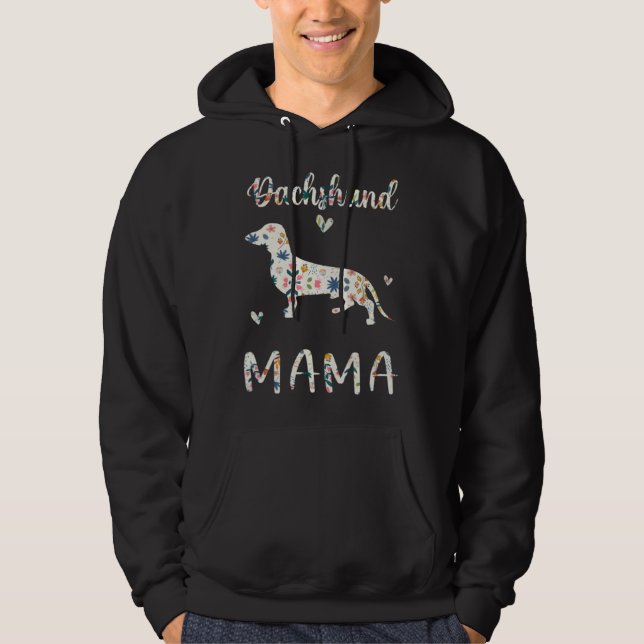 Dachshund Mama Floral Dog Mom Love Hoodie (Vorderseite)