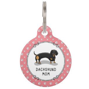 Dachshund-Mama (S schwarz & braun) - Süßer Hund Haustiermarke