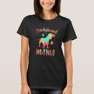Dachshund Mama Wasserfarbe Doxie Wiener Hund Mama T-Shirt