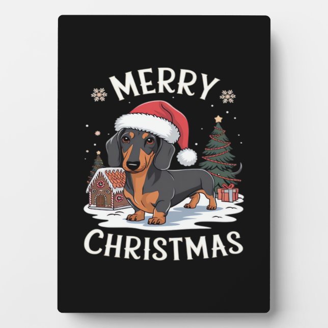 Dachshund Merry Christmas Classic T-Shirt Fotoplatte (Vorderseite)