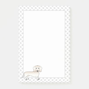 Dachshund mit glattem Fell in Cremefarbe Cartoon-H Post-it Klebezettel