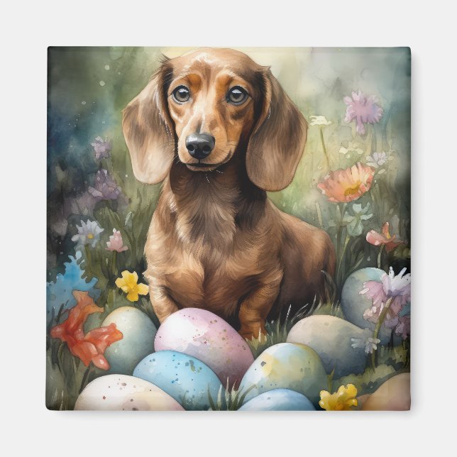 Dachshund mit Ostereiern Magnet (Vorne)