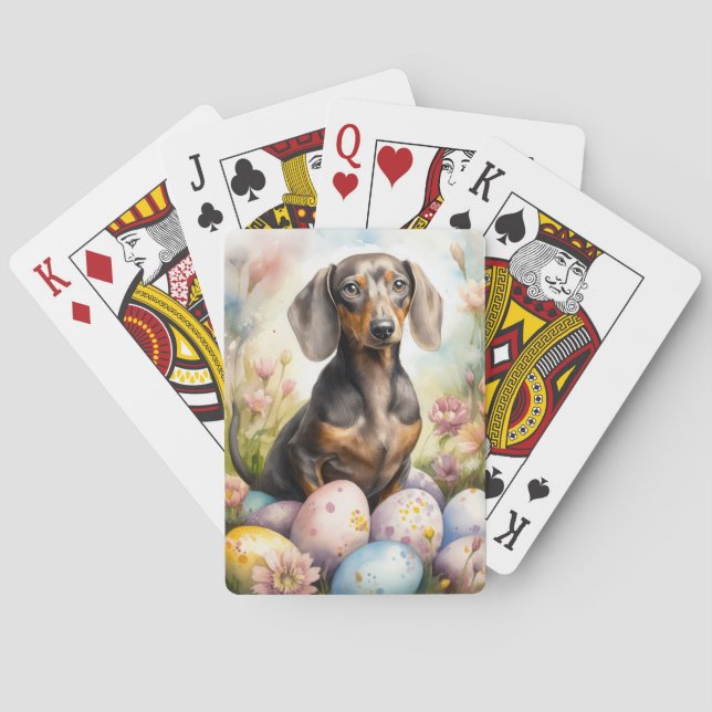 Dachshund mit Ostereiern Spielkarten (Rückseite)