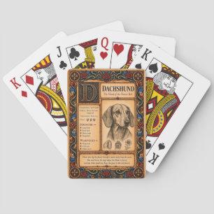 Dachshund, mittelalterliche Bestiarien-Kunst Spielkarten