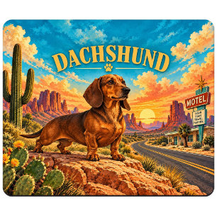 Dachshund, Monument Valley Vintage-Wasserfarbe Mousepad