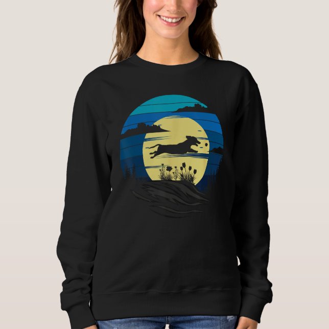 Dachshund Moon Doxie Weiner Wiener Dog Sweatshirt (Vorderseite)