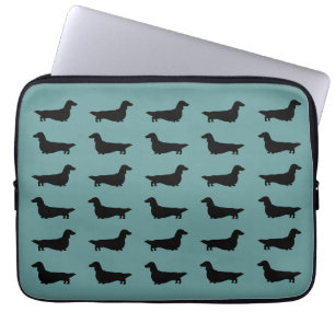 Dachshund-Muster (Langhaar-Dachsie) Laptopschutzhülle