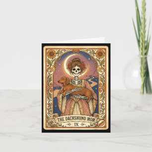 Dachshund-Mutter Tarotkarte Skelett Wiener Hund Karte