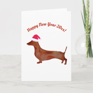 Dachshund, Neujahrs-Grußkarte nach Maß Karte