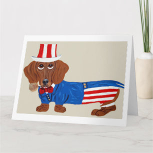 Dachshund Onkel Sam Einladung