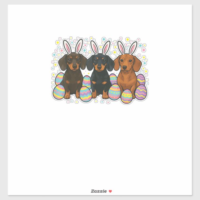 Dachshund Ostern-T-Shirt Aufkleber (Blatt)